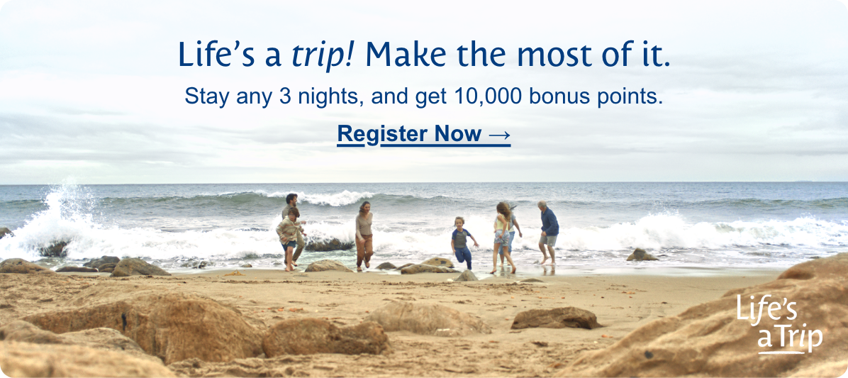 Stay 3 nights, get 10,000 bonus points.